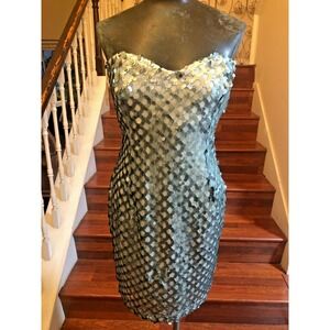 Trixxi Dress Green Sequins Sweetheart Neckline Party/Prom Short New $59 Size 13